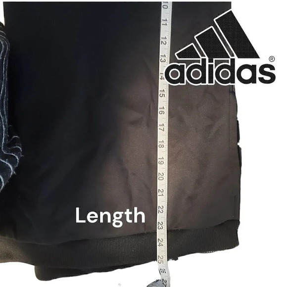 Adidas | Black Hoodie with Gray Stripes | Kangaroo pocket | NWOT - Picture 7 of 8